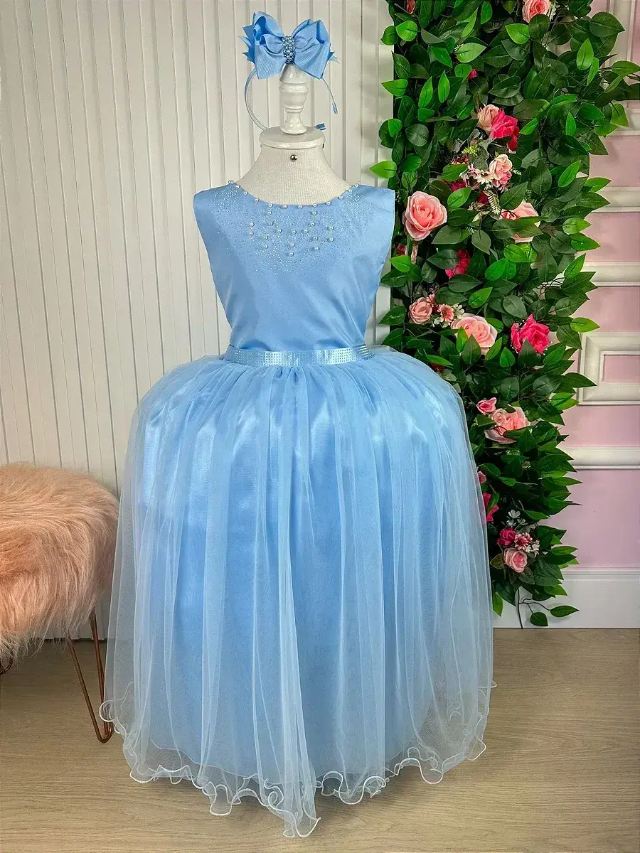 Vestido longo regata azul, foto 3