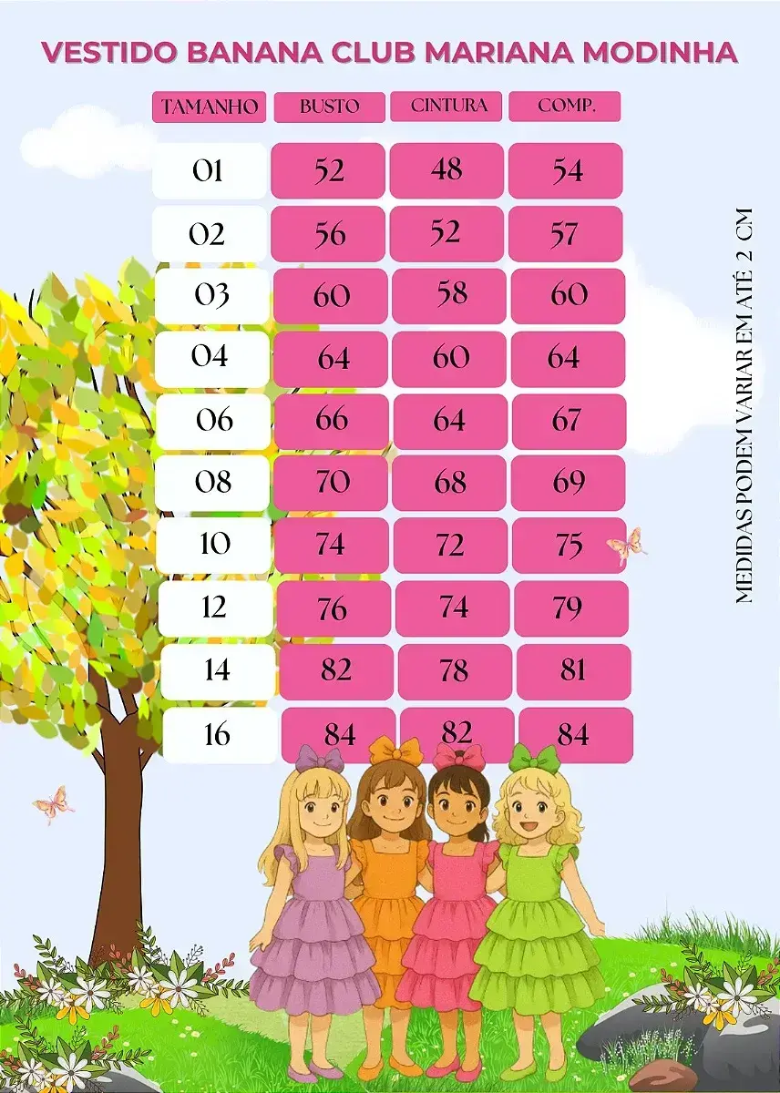 Guia de tamanhos