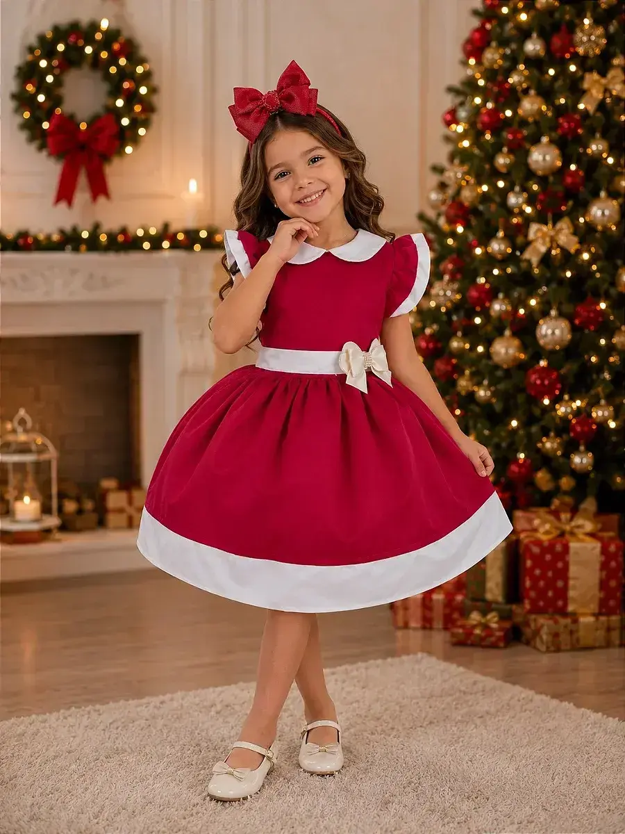 Vestido camile vermelho Natal