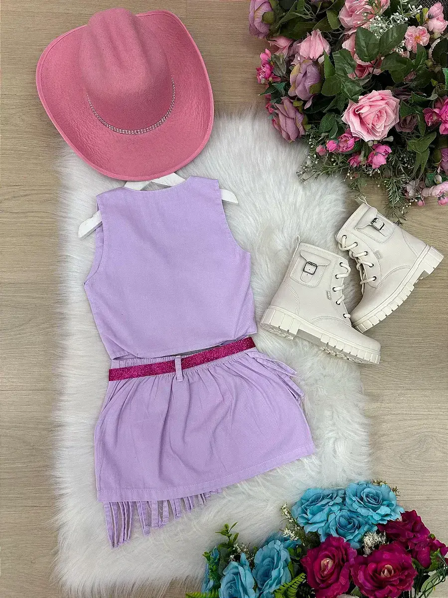 Conjunto Boiadeira maraisa jeans lilas, foto 8