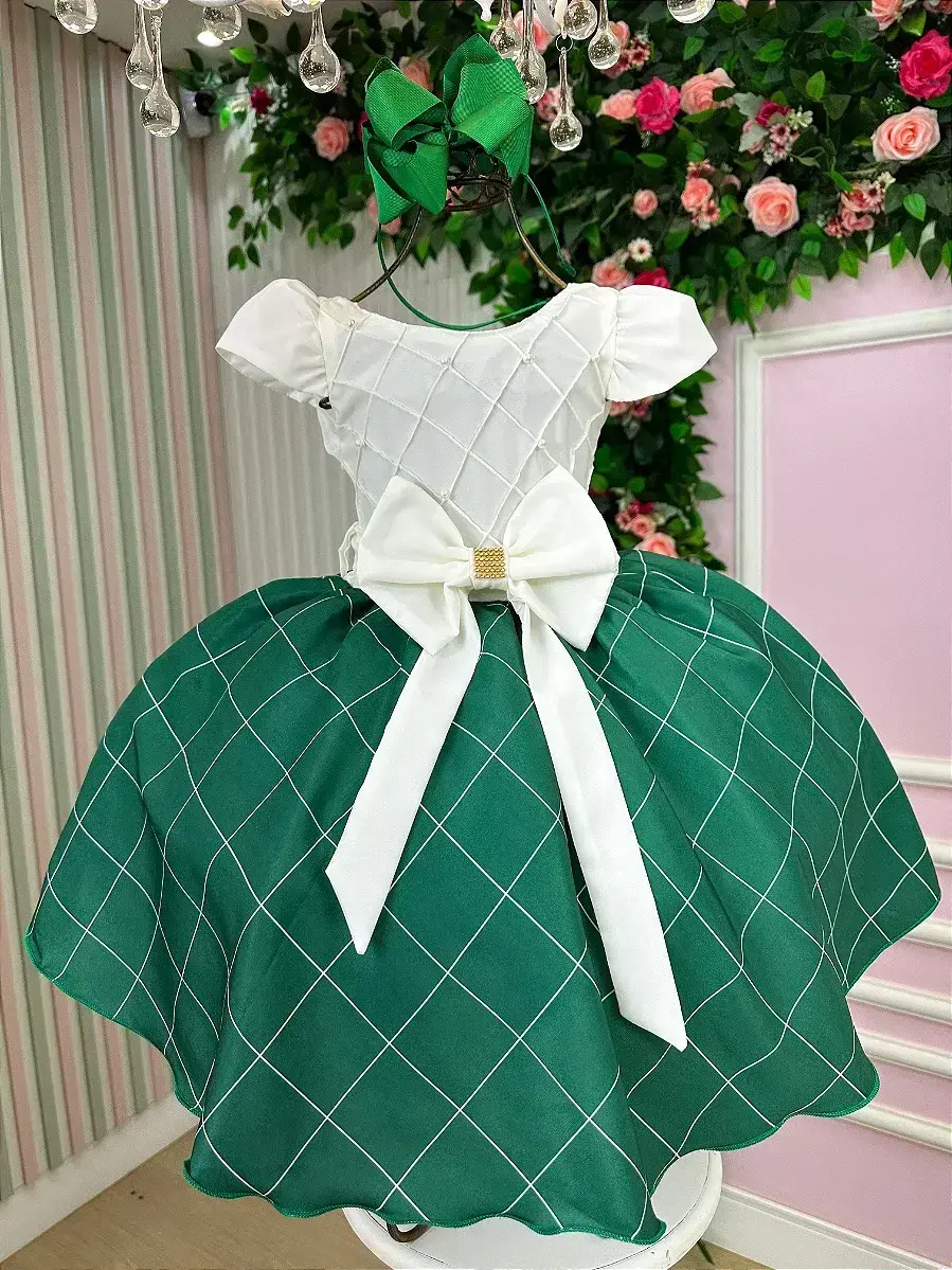 Vestido jamile saia verde