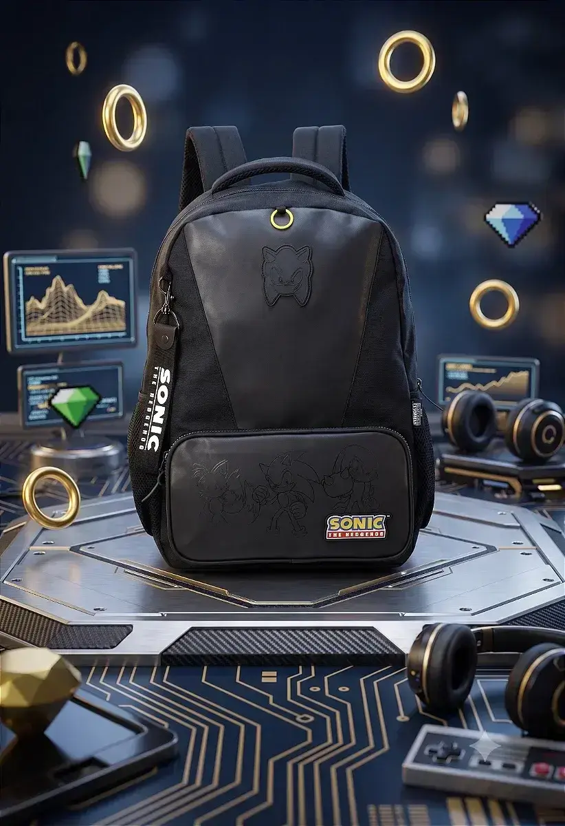 Mochila de costa sonic preto
