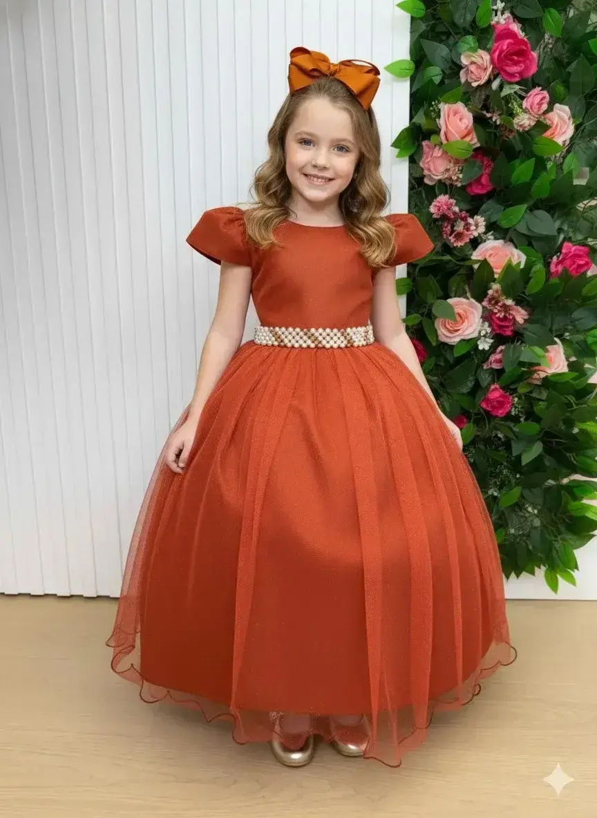 Vestido longo heloisa terracota