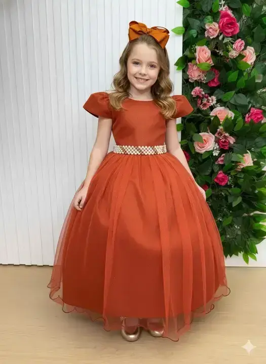 Vestido longo heloisa terracota
