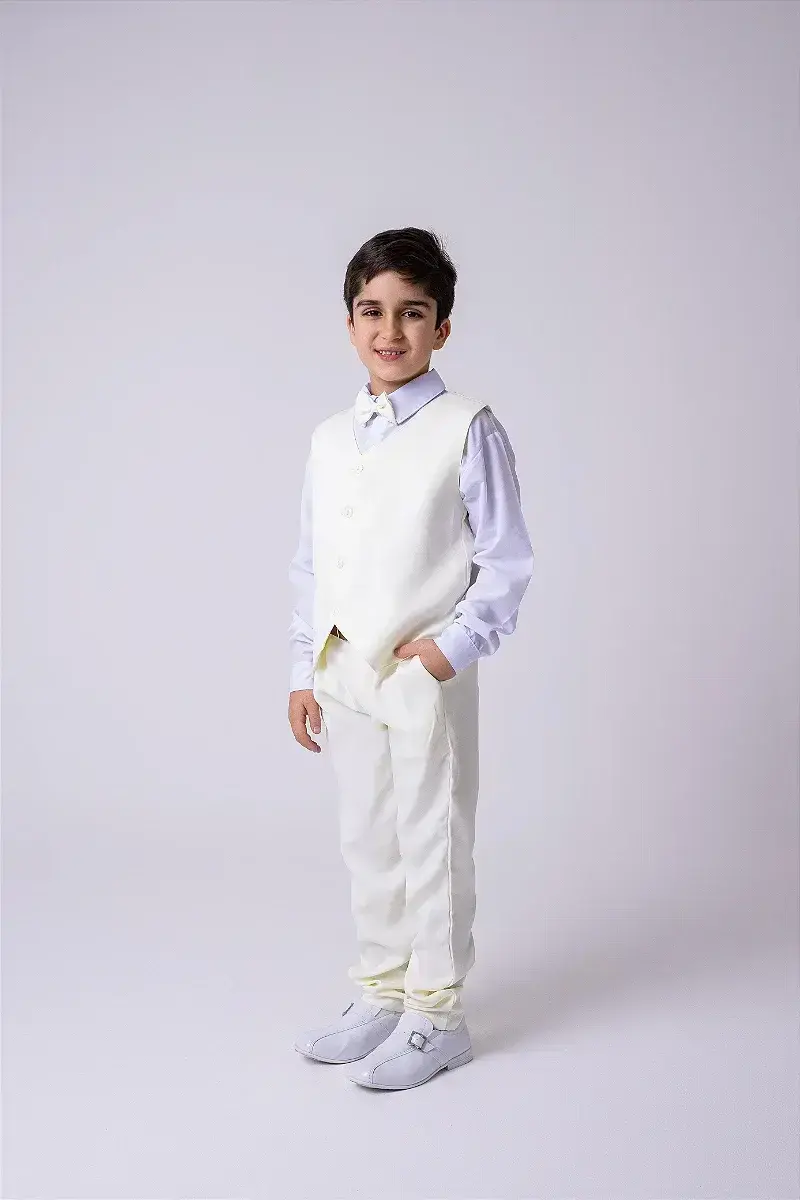 Conjunto social leonardo colete amarelo claro