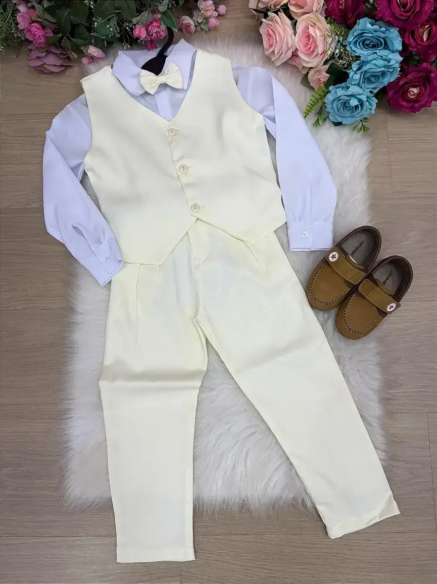 Conjunto social leonardo colete amarelo claro, foto 5
