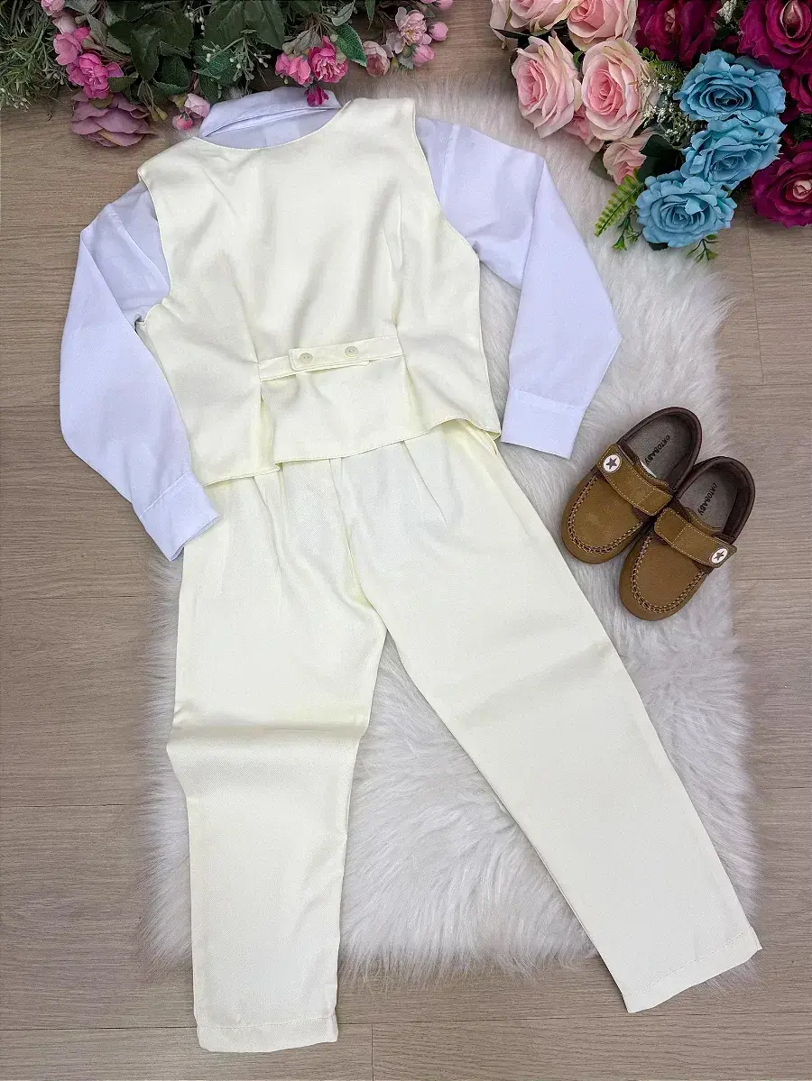 Conjunto social leonardo colete amarelo claro, foto 6