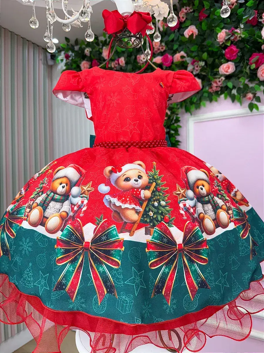Vestido teddy natalino vermelho, foto 2