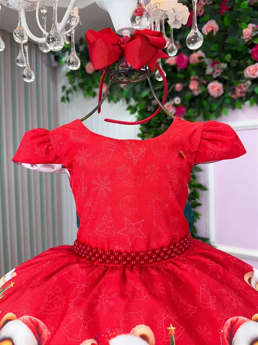 Vestido teddy natalino vermelho, foto 3