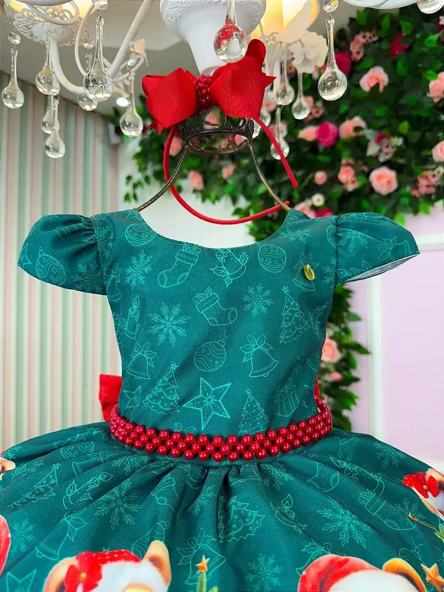 Vestido teddy natalino verde, foto 3