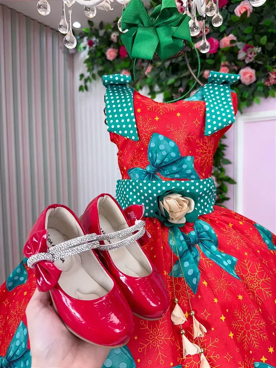 Vestido alegria de Natal vermelho, foto 6