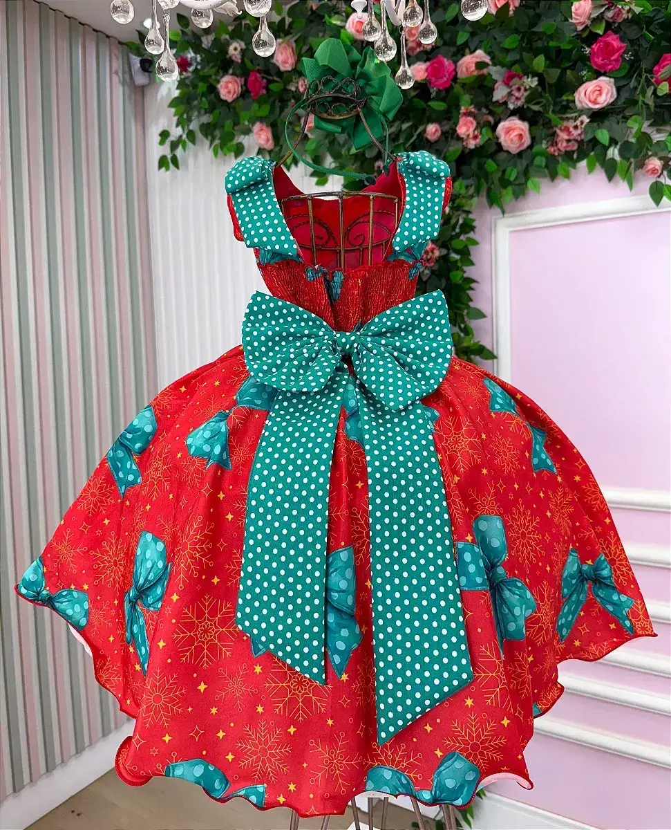 Vestido alegria de Natal vermelho, foto 7