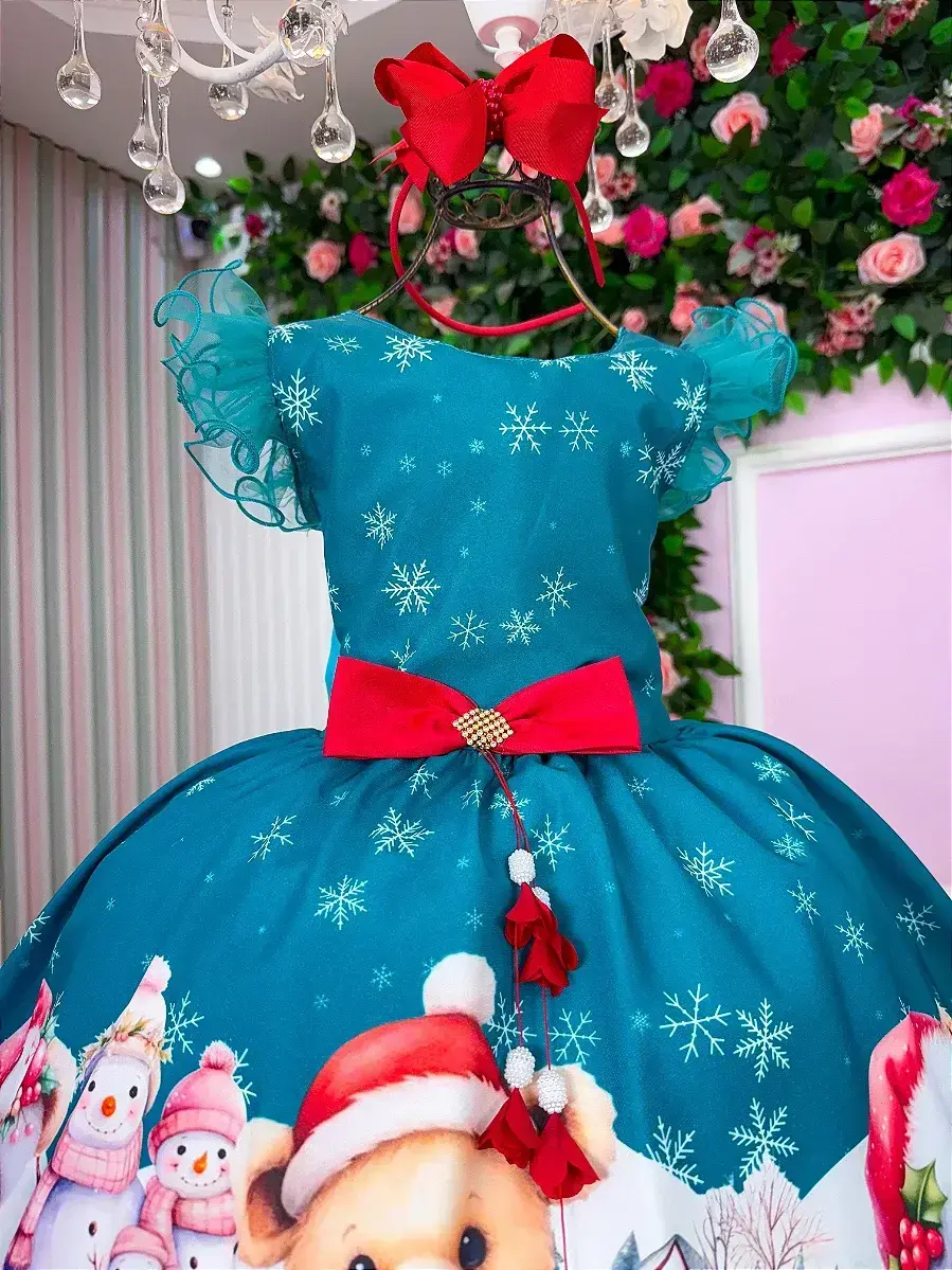 Vestido floco de neve verde Natal, foto 4