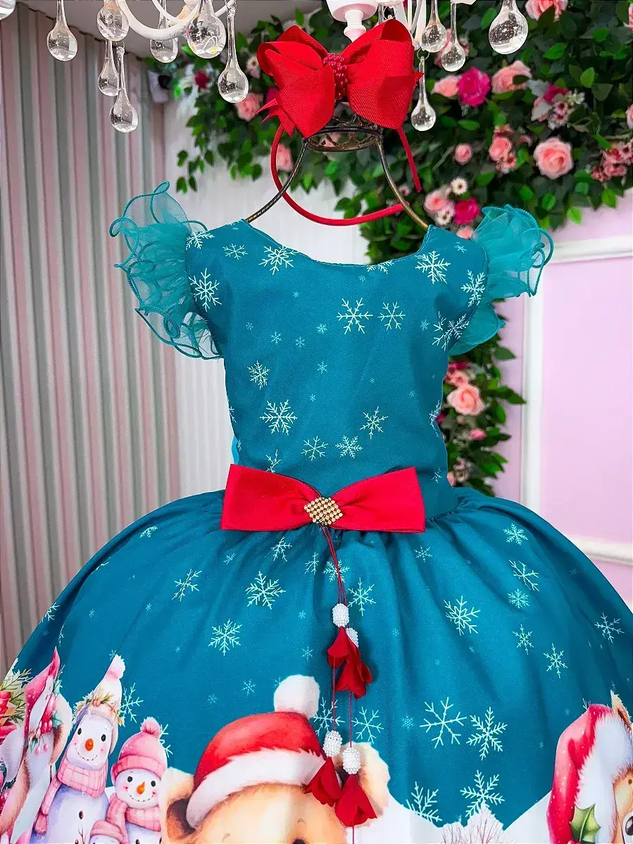Vestido floco de neve verde Natal, foto 5