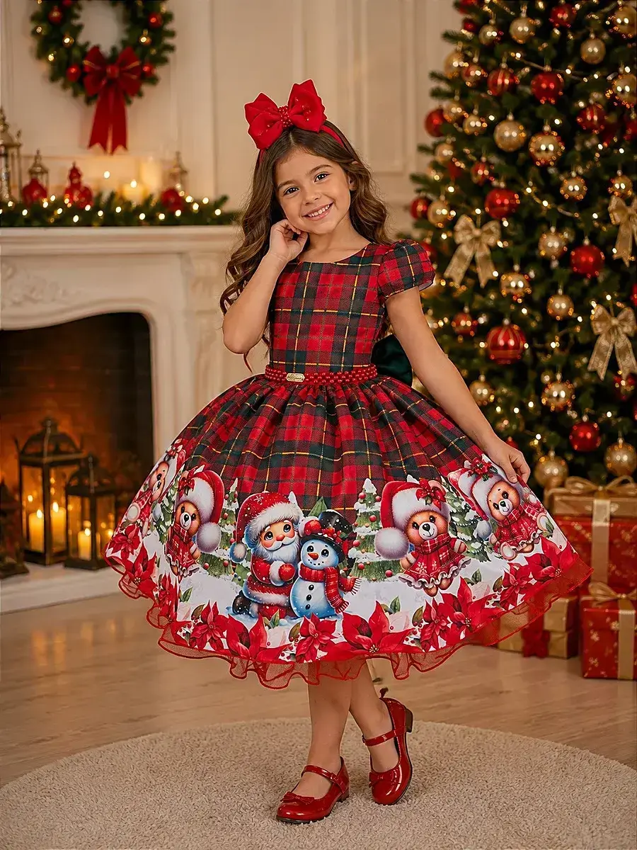 Vestido ursinho natalino Natal