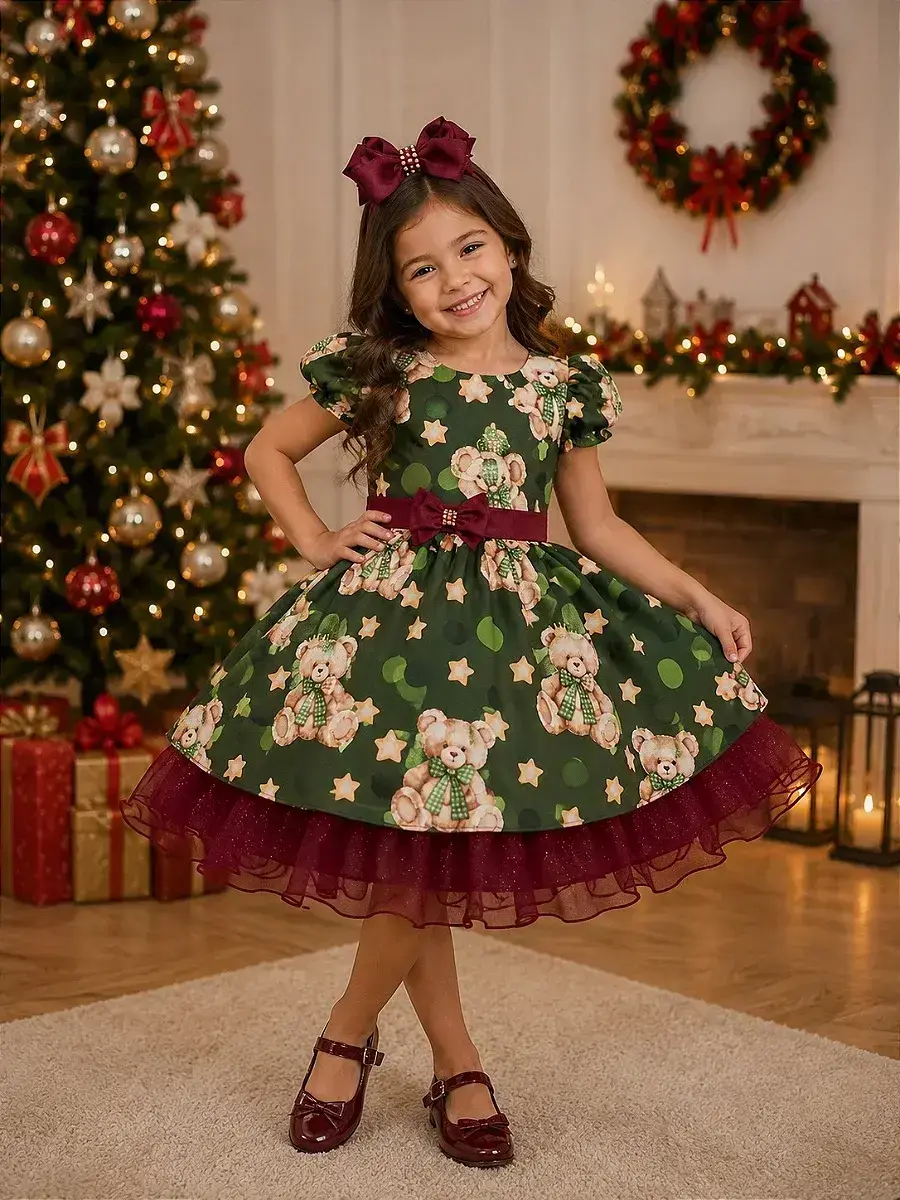 Vestido encanto de Natal verde