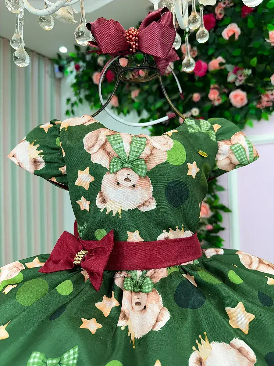 Vestido encanto de Natal verde, foto 3