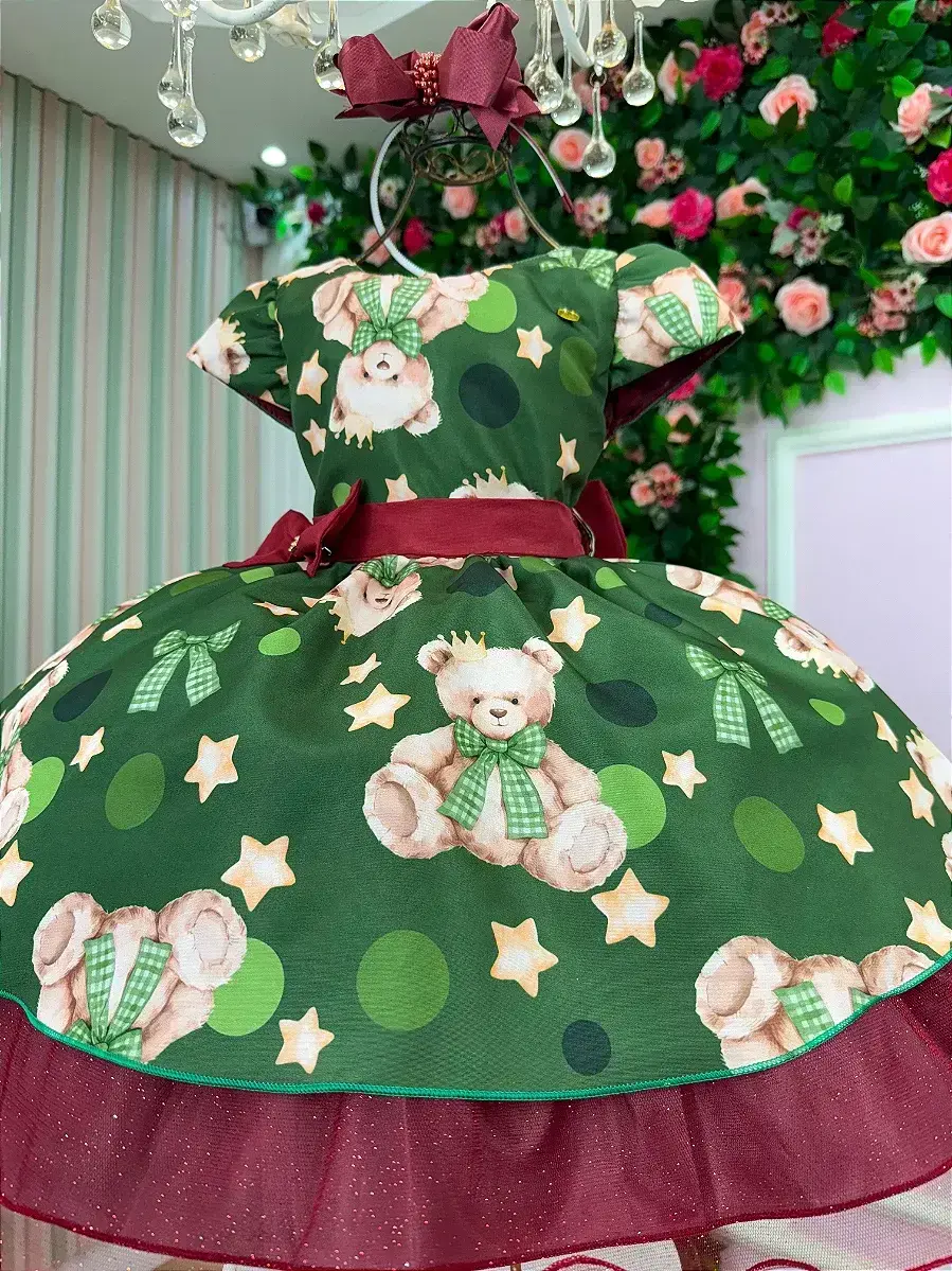 Vestido encanto de Natal verde, foto 4