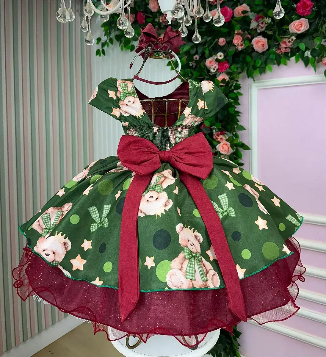 Vestido encanto de Natal verde, foto 5