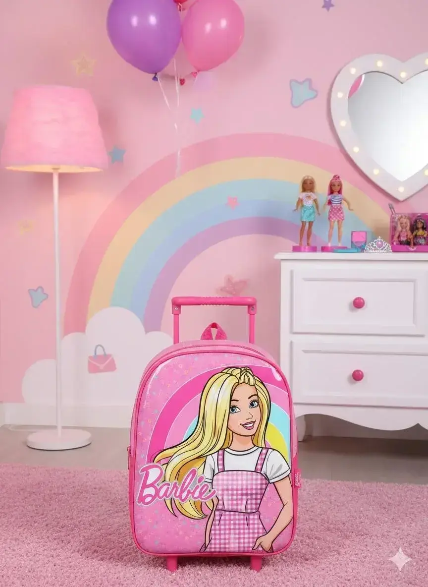 Mochila de rodinhas Barbie pink