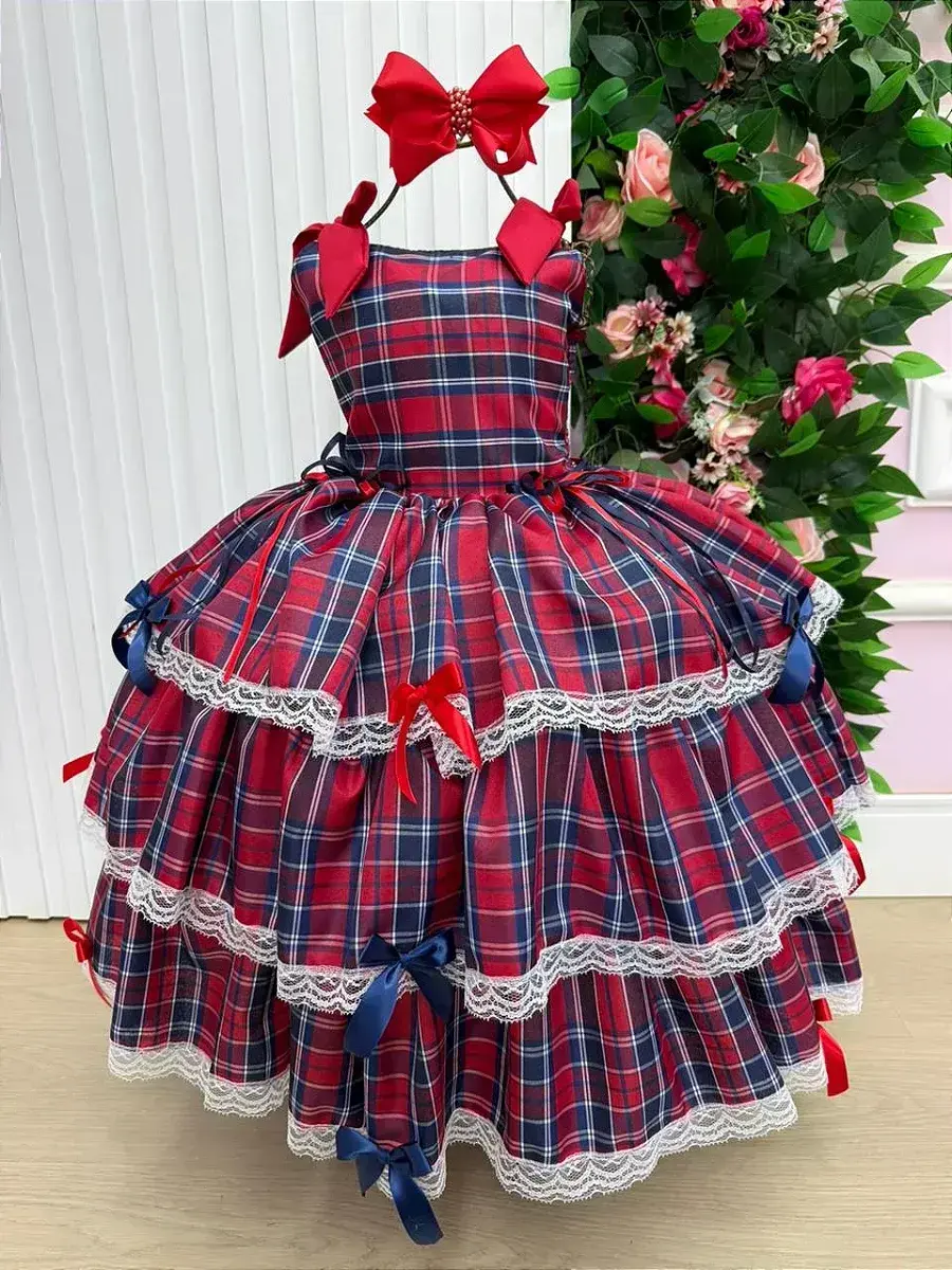 Vestido junino festa xadrez maria clara, foto 4