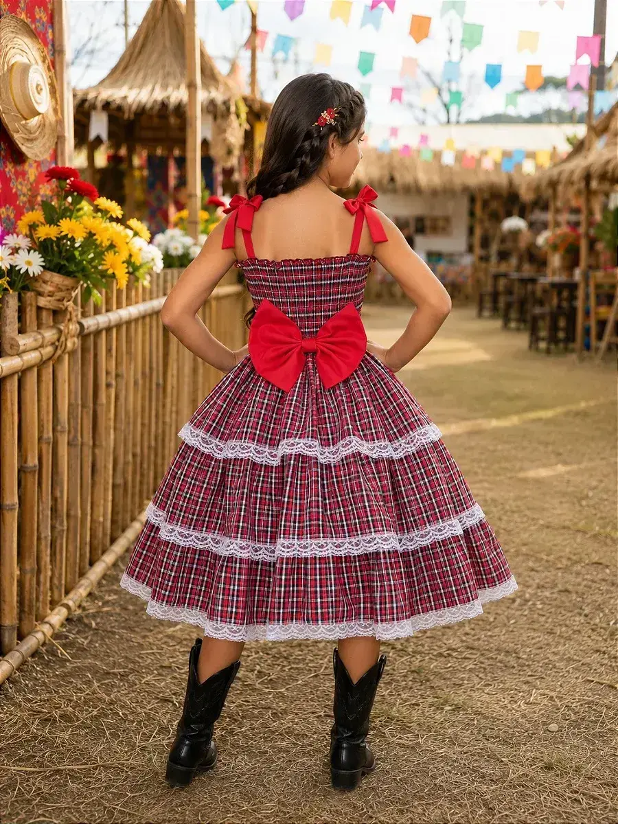 Vestido junino festa xadrez maria eduarda, foto 2