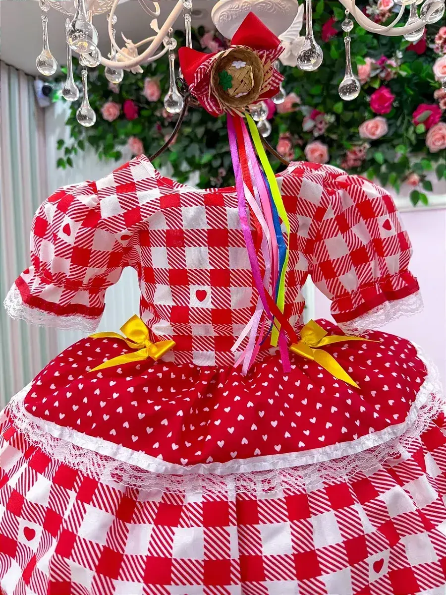 Vestido junino festa beatriz vermelho, foto 4