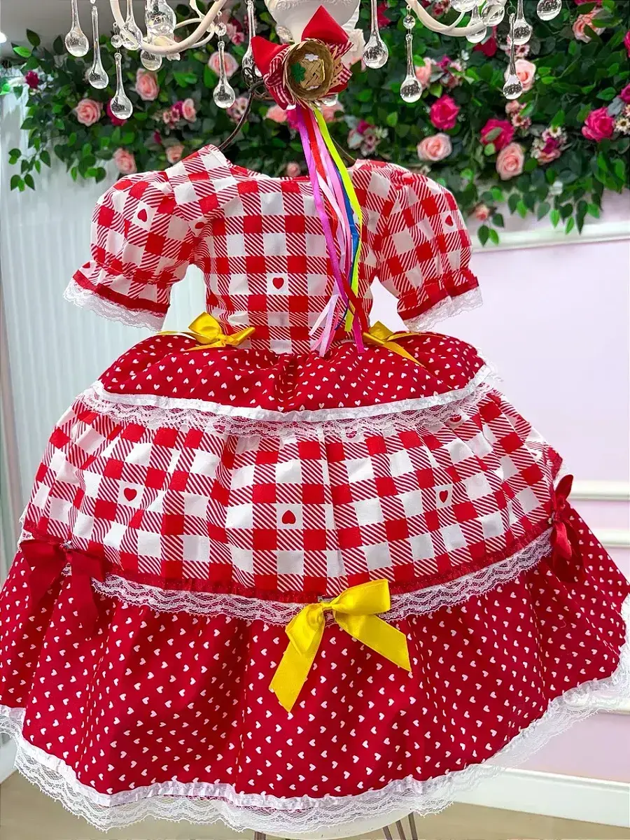 Vestido junino festa beatriz vermelho, foto 5