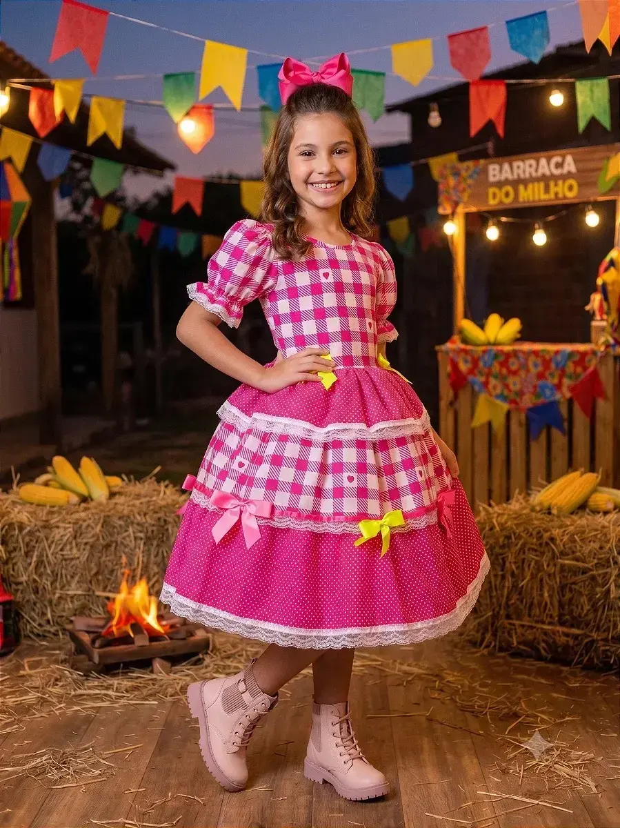 Vestido junino festa beatriz pink, foto 2