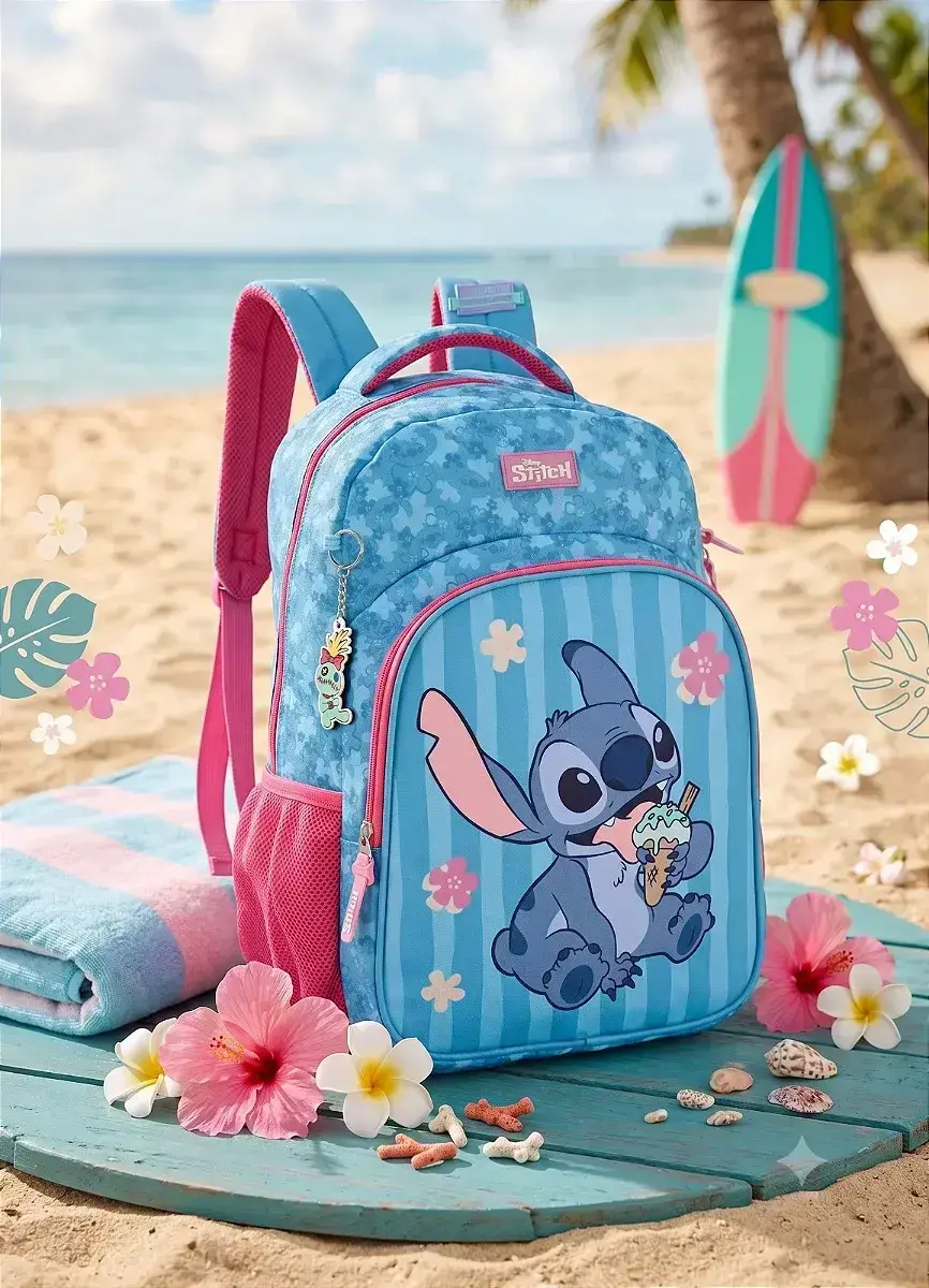 Mochila de costa Stitch azul sorvete