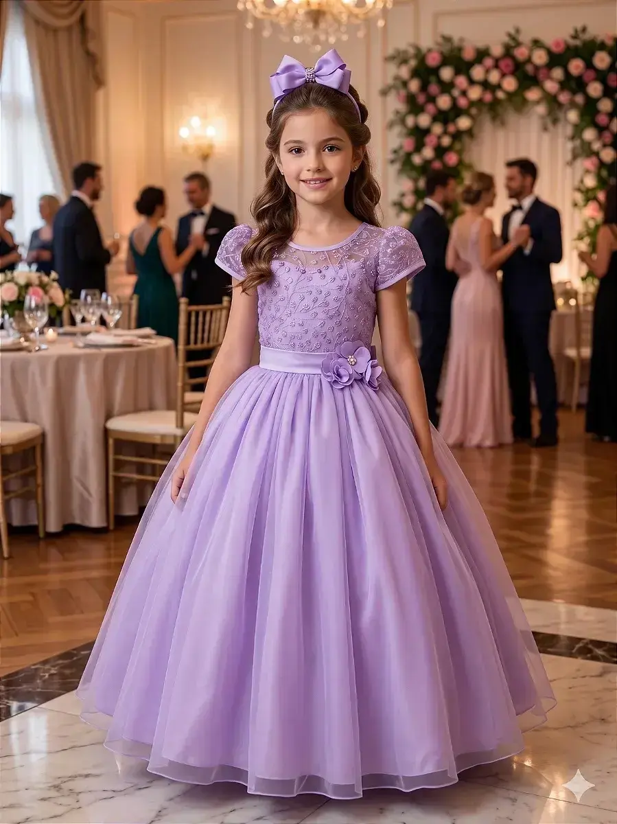 Vestido longo carol lilas