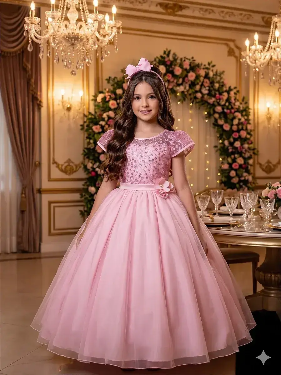 Vestido longo carol rosa