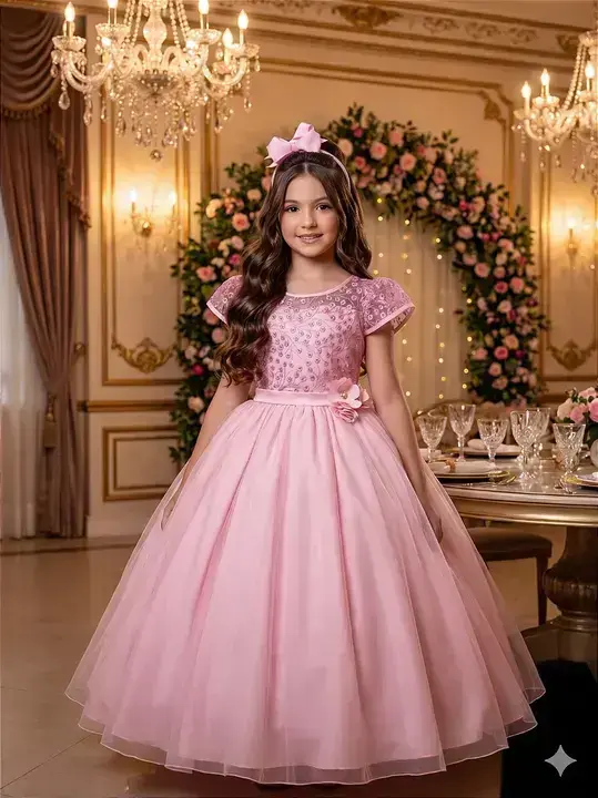 Vestido longo carol rosa