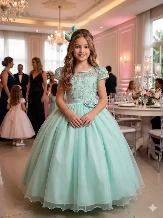 Vestido longo carol verde menta
