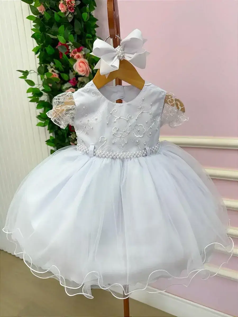 Vestido bebe ana sofia branco, foto 2