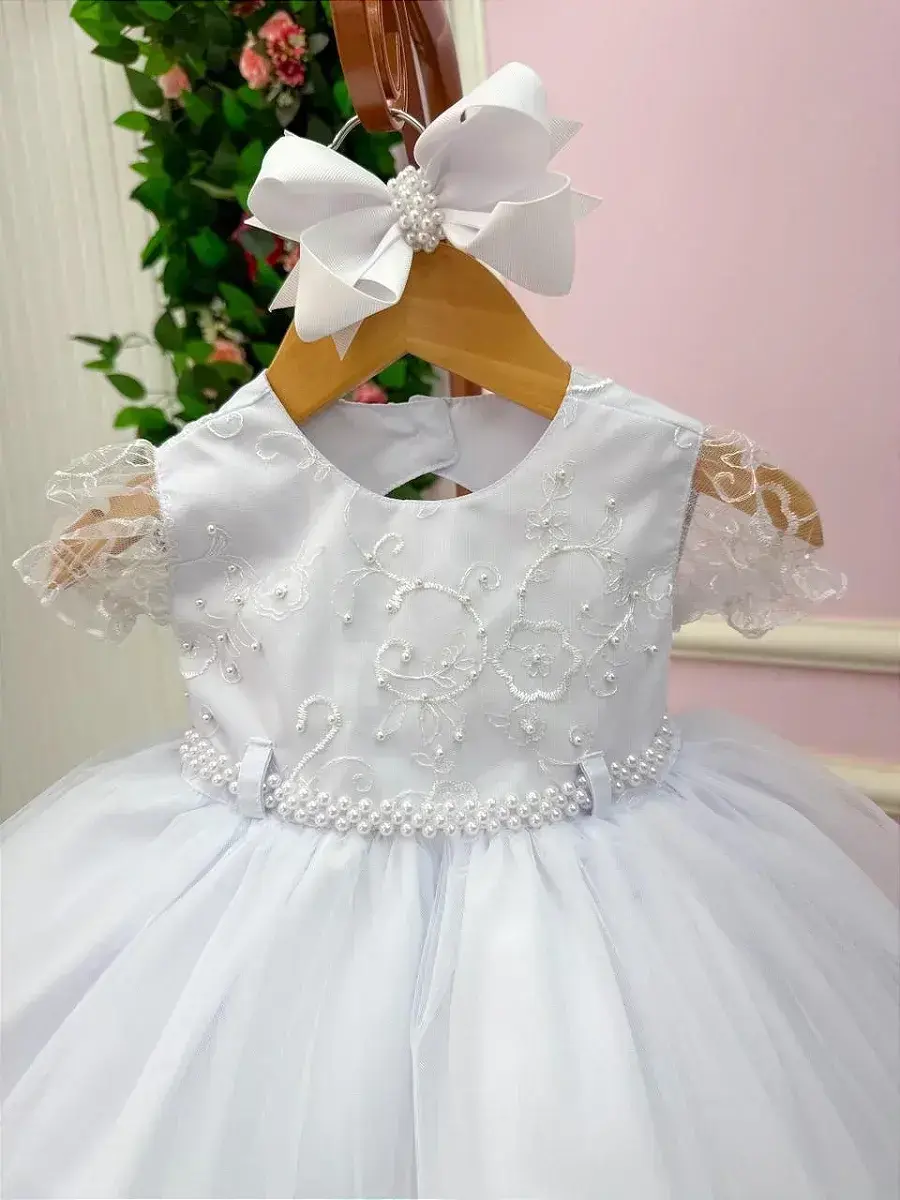 Vestido bebe ana sofia branco, foto 3