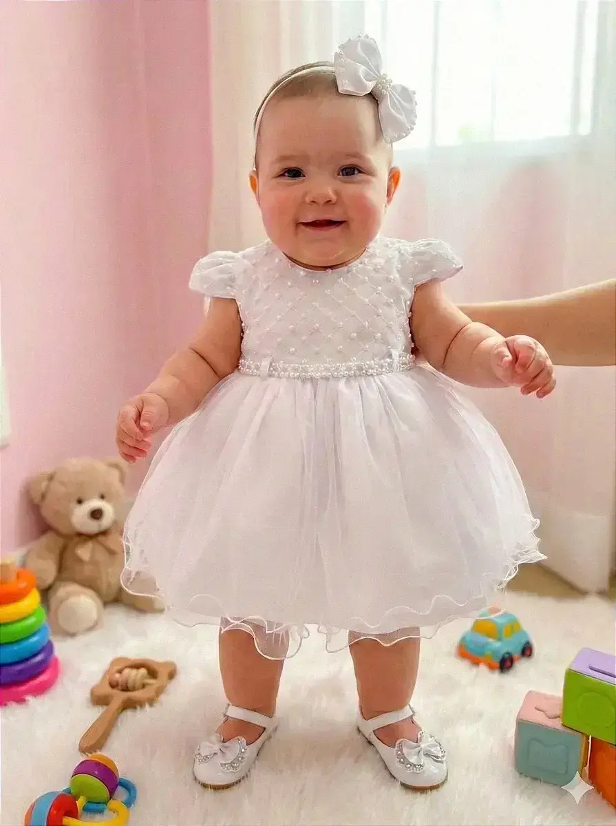 Vestido bebe ana flavia branco