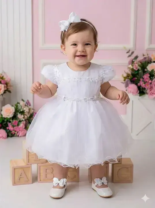 Vestido bebe ana livia branco