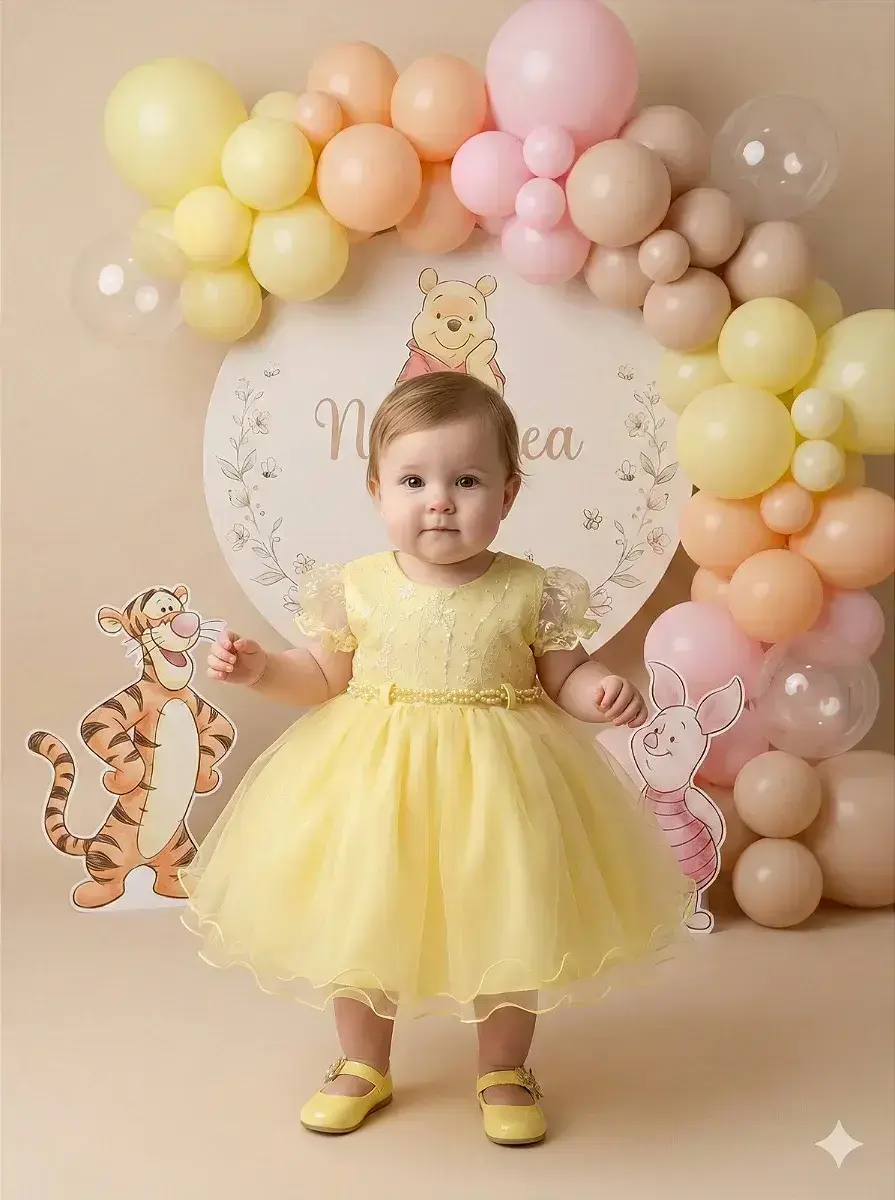Vestido bebe ana sofia amarelo