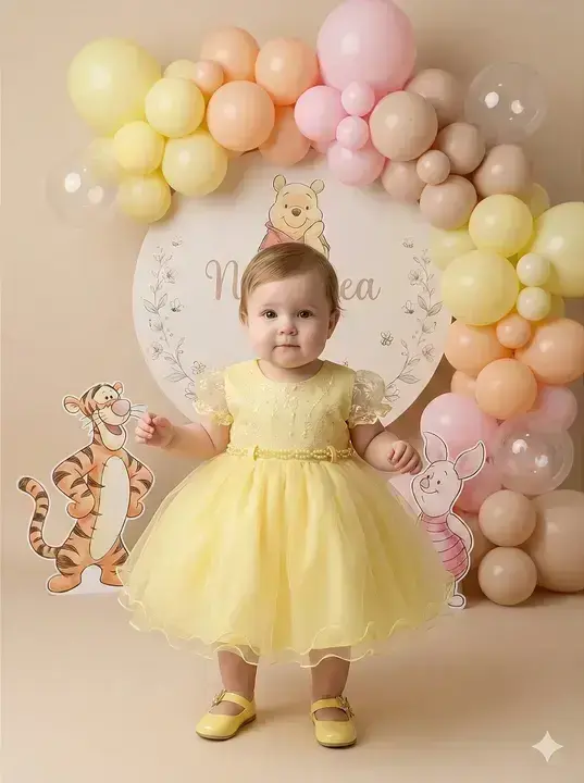 Vestido bebe ana sofia amarelo