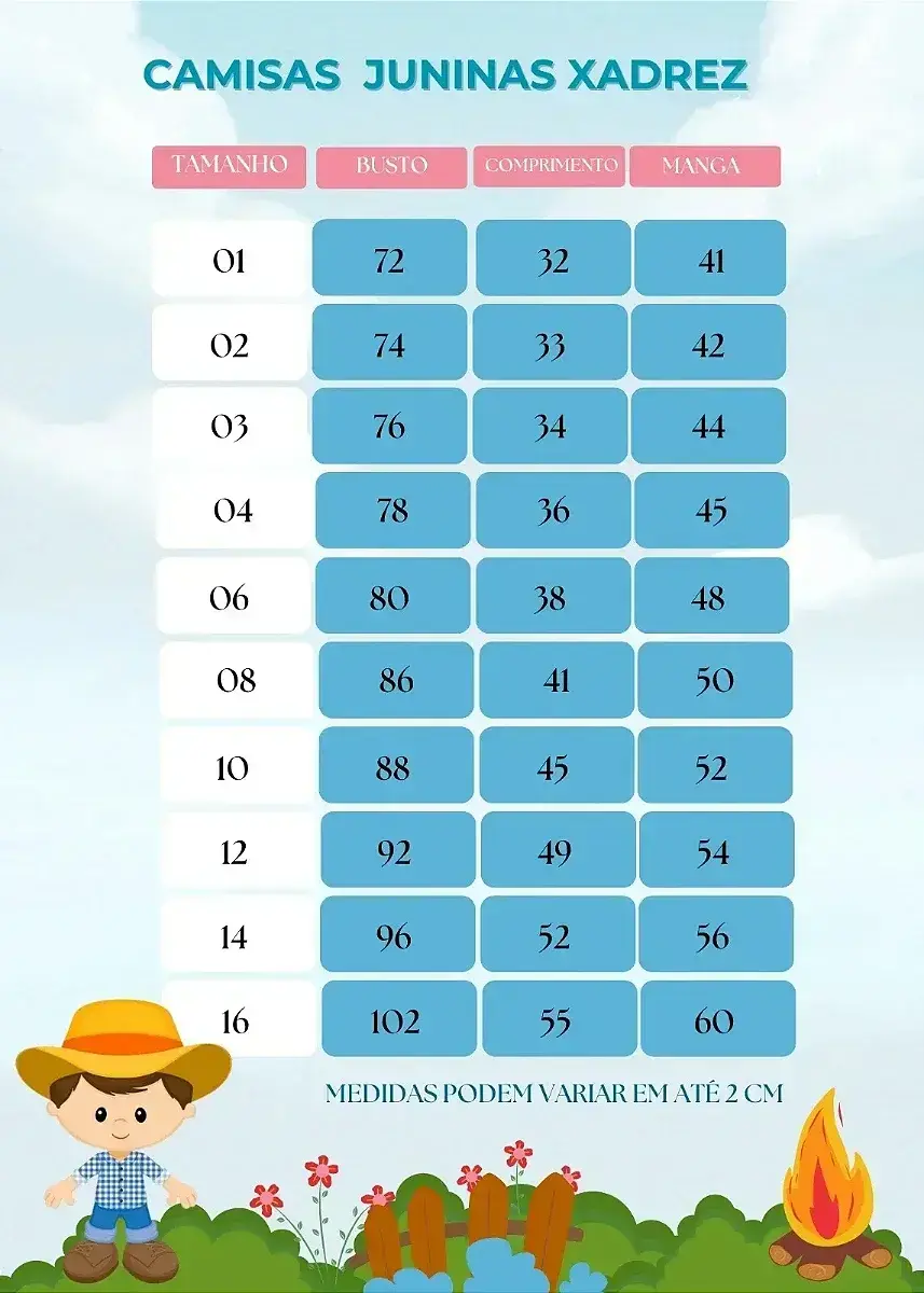Guia de tamanhos