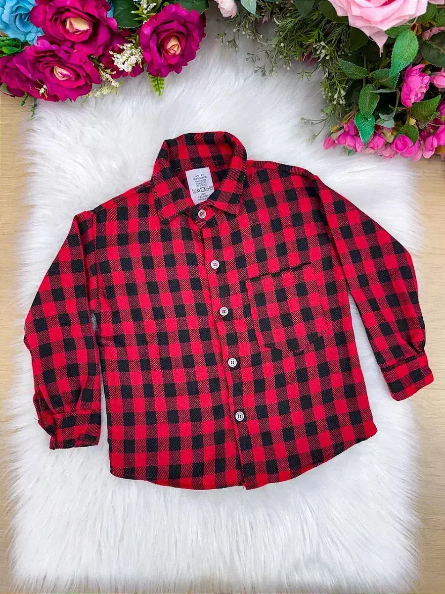 Camisa flanelada xadrez junina jason vermelho, foto 2