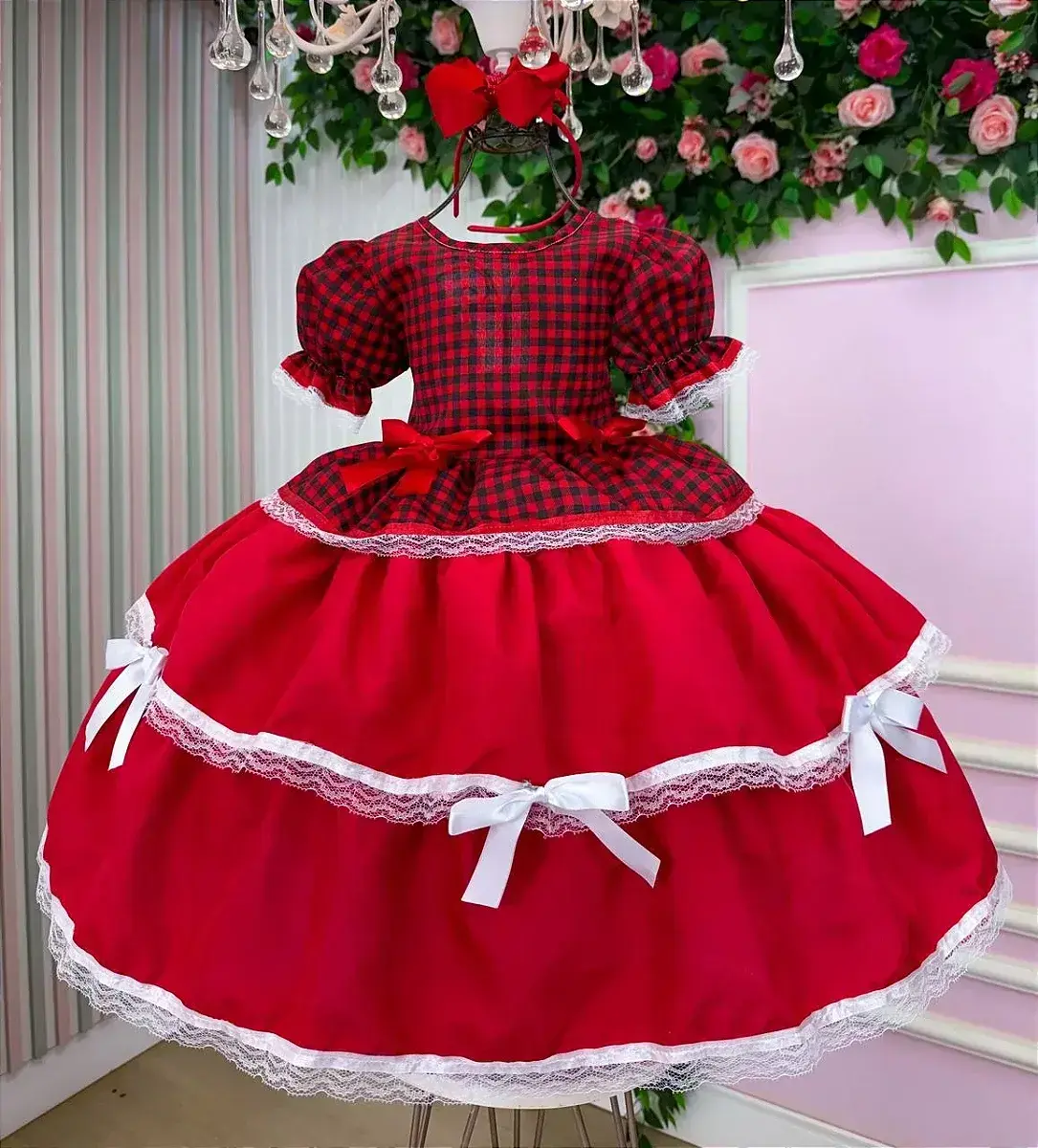 Vestido junino festa fernanda vermelho, foto 4