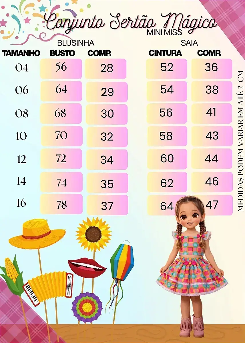 Guia de tamanhos