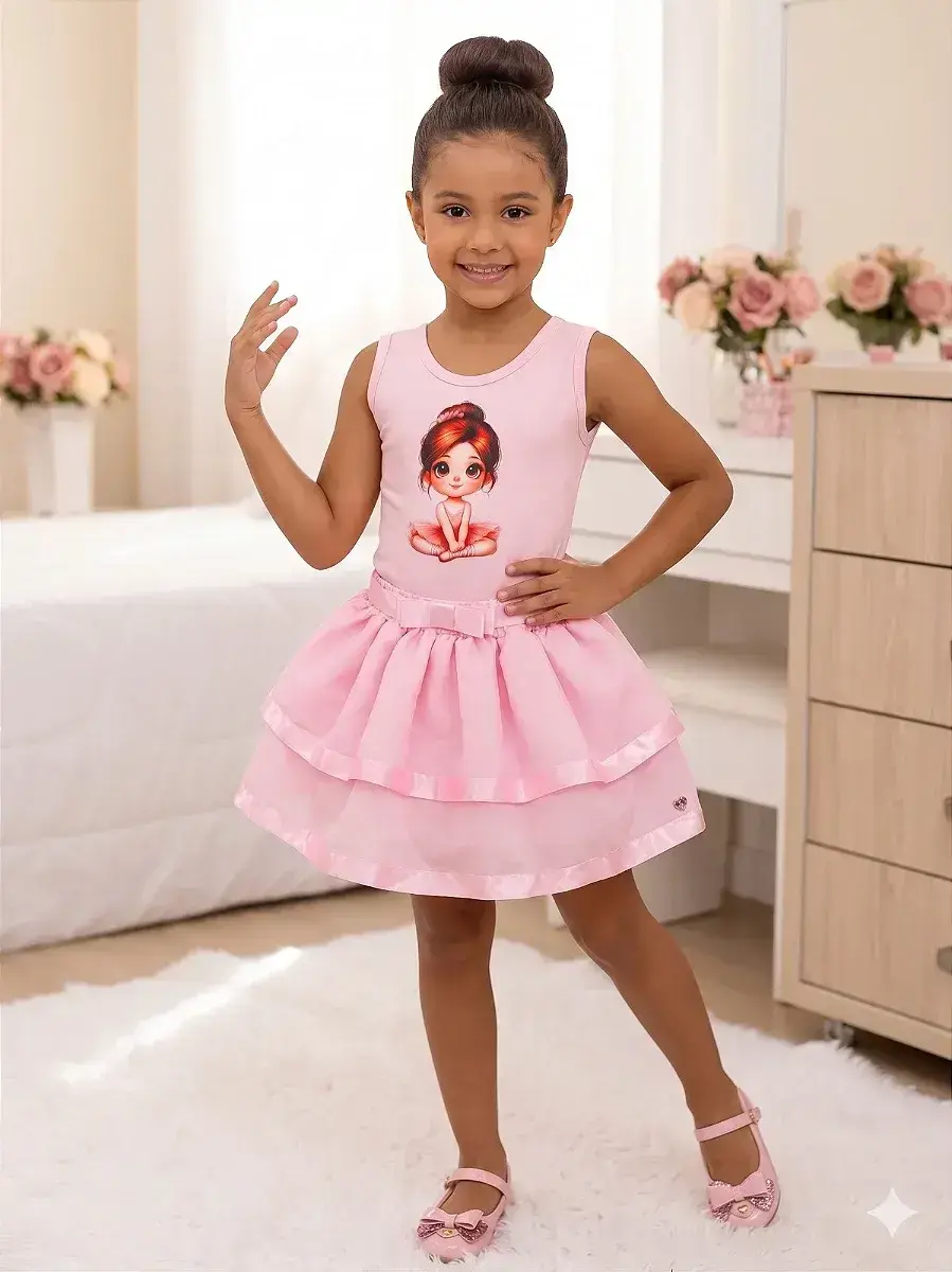 Conjunto bailarina rosa