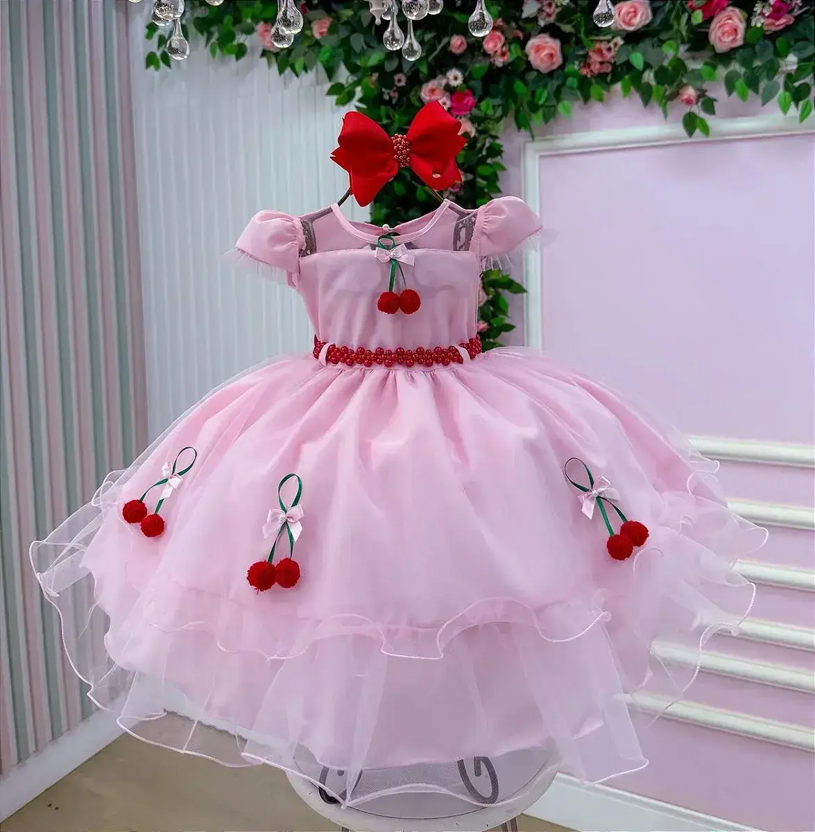 Vestido cerejinha cereja rosa, foto 5