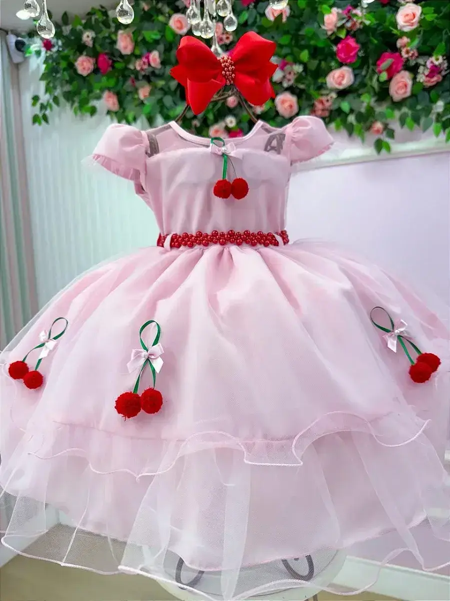 Vestido cerejinha cereja rosa, foto 6