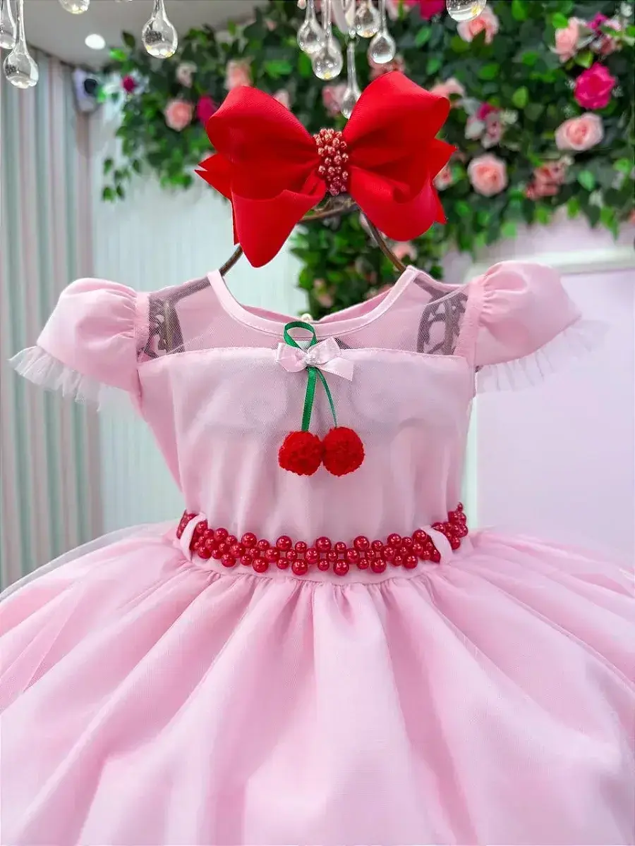 Vestido cerejinha cereja rosa, foto 8