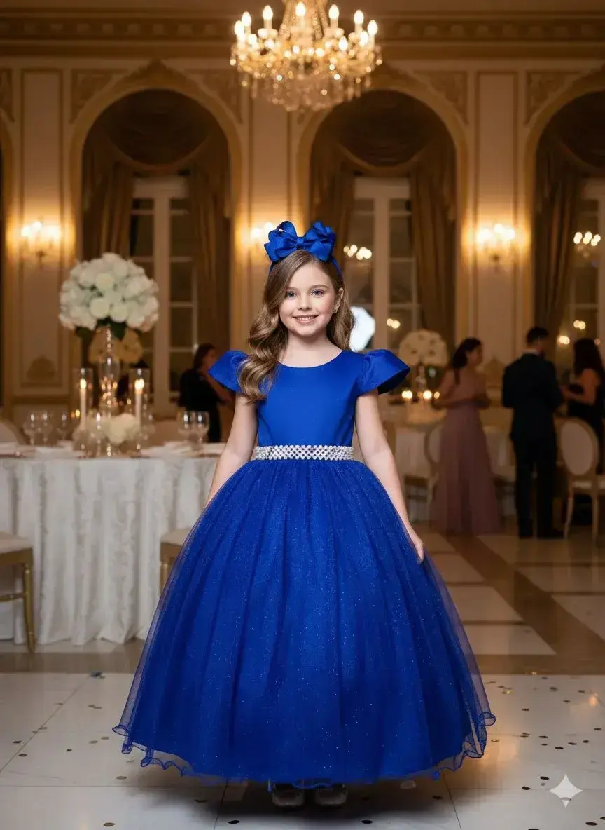 Vestido longo heloisa azul royal
