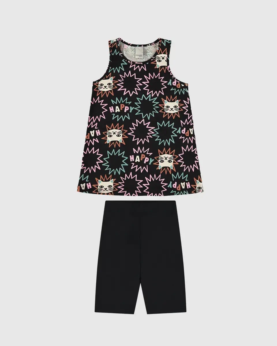 Conjunto regata estampada e bermuda